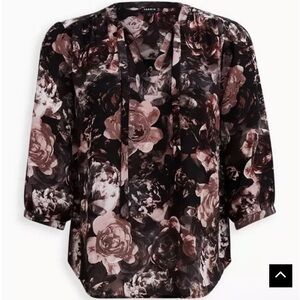 Torrid Georgette Bow Tie Blouse